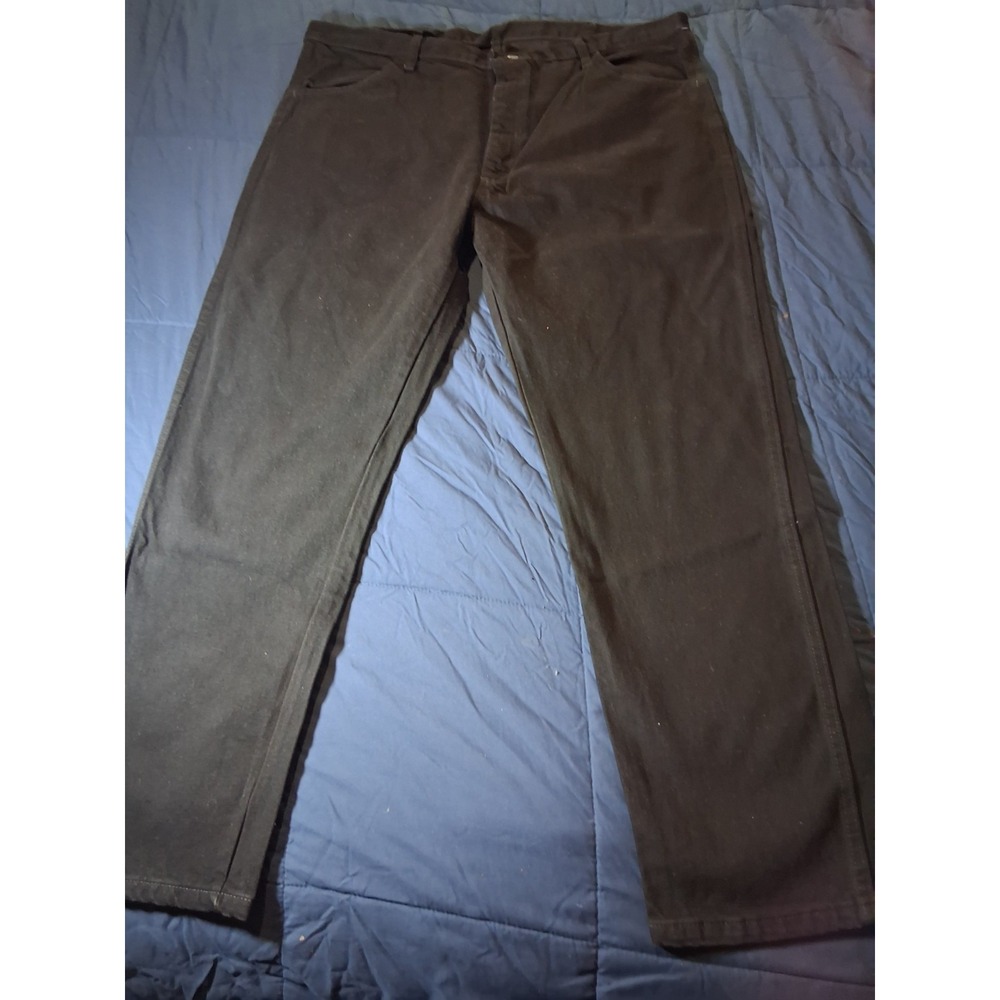 New Rustler by Wrangler Men's Black Jeans Regular Fit 42 x 30 NWT Straight Leg